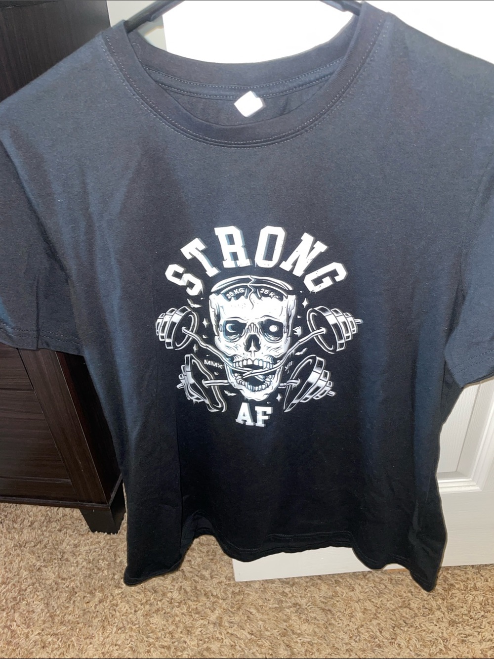 Strong AF Skull Graphic Short Sleeve Tee - Black